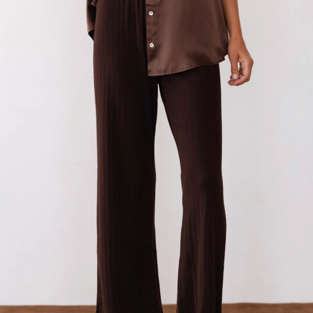 DONNI. Chocolate Wide-Leg Pants